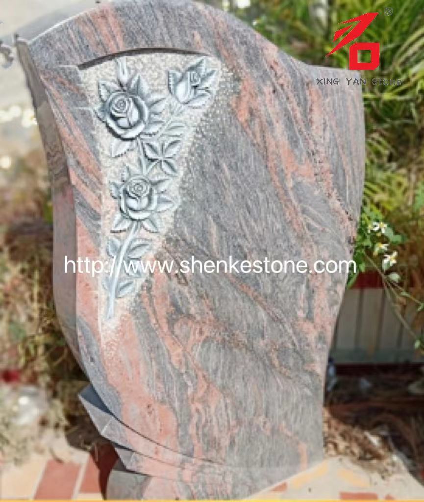 Brasilien Red Dragon Granite snidade rosgraven till salu