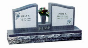 China Xingyan - Double Granite Tombstone (inklusive blommig dekoration)