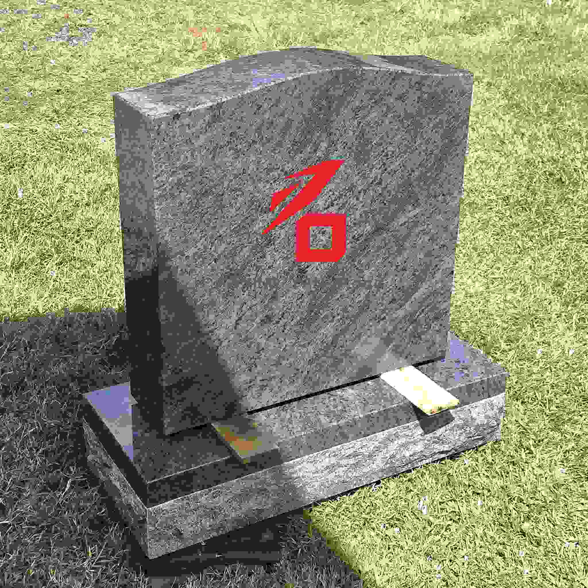 Enkelt monument i granit